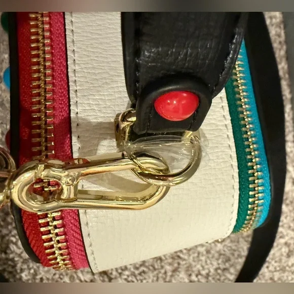 Karl Lagerfeld Multi Color Studded Leather Camera Bag - Picture 2 of 10